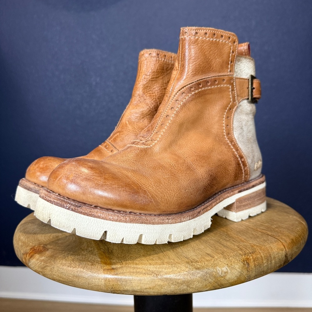 Bed Stu Brianna Ankle Boots | Tan & Cream | Size 9.5 - Picture 2 of 9